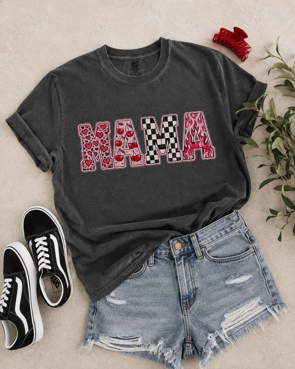 MAMA Mixed Print Tee