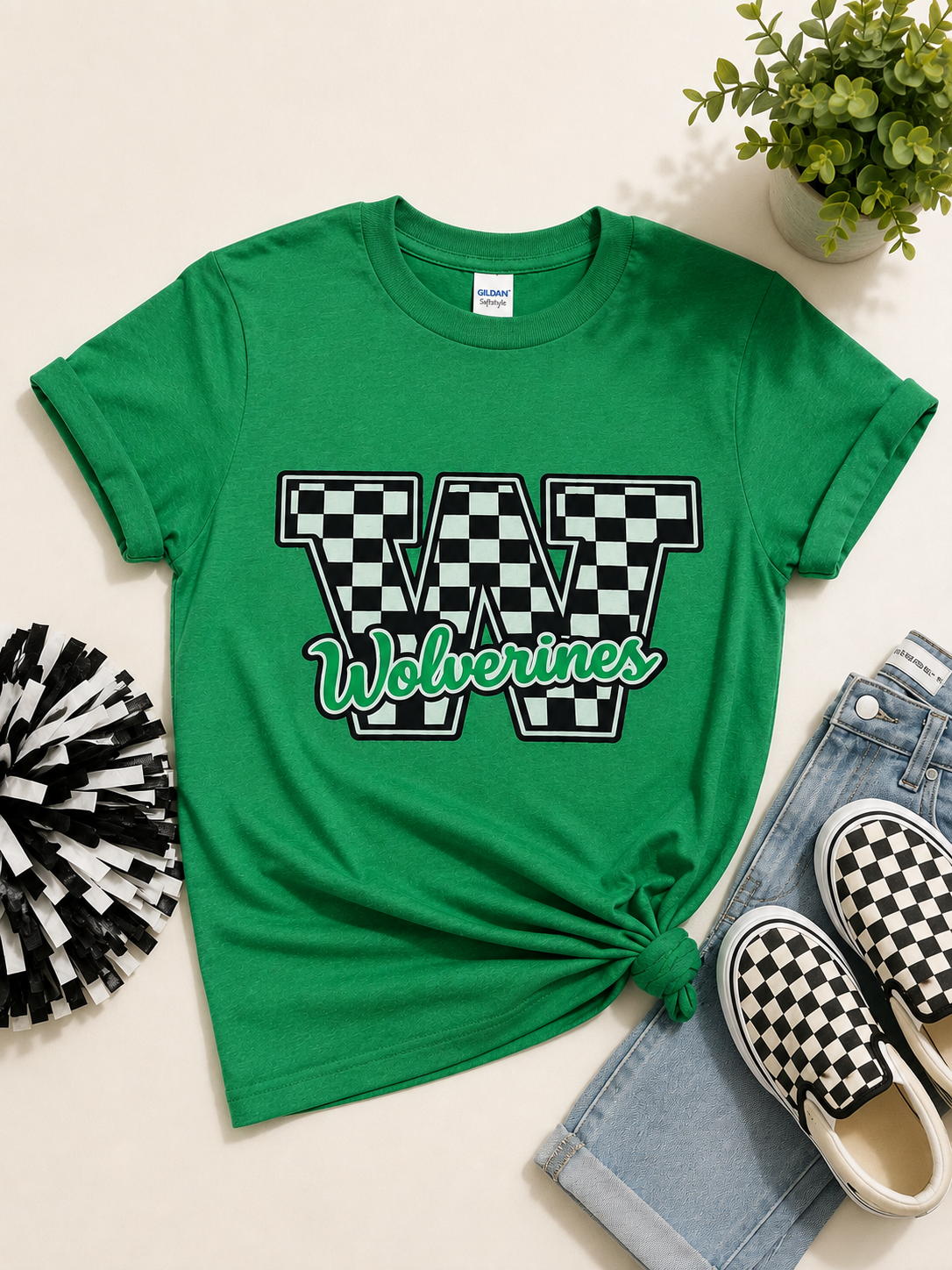 Checkered W